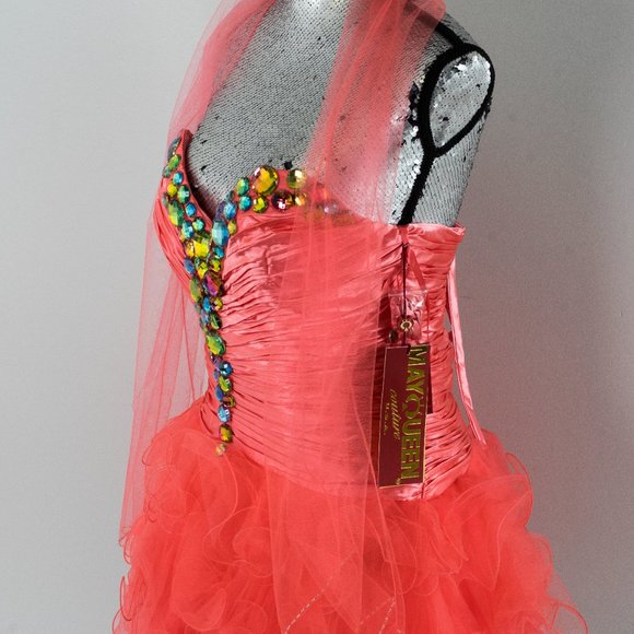 NWT coral ruffle convertible dress - Picture 5 of 8